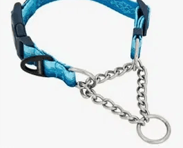 Chain Martingale Dog Collar, Blue, Large